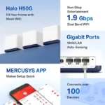 Mercusys Halo H50G (3-pack) 1900 Mbps Dual Band Mesh Router (White) 3 Halo H50G | Halo H30G