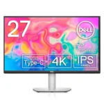Dell S2722QC 27-inch 4K UHD 3840 x 2160 60Hz Monitor, 8MS Grey-to-Grey Response Time (Normal Mode), Built-in Dual 3W Integrated Speakers, 1.07 Billion Colors, Platinum Silver (Latest Model)