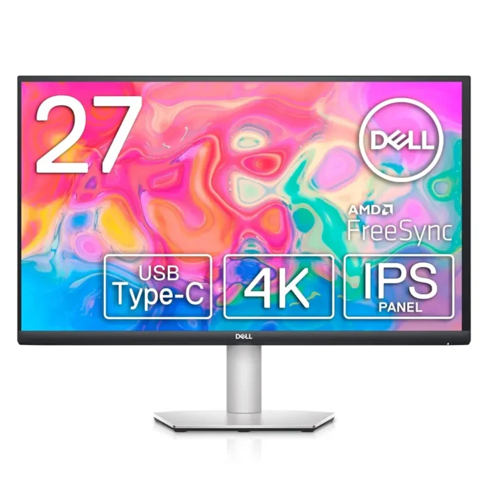 Dell S2722QC 27-inch 4K UHD 3840 x 2160 60Hz Monitor, 8MS Grey-to-Grey Response Time (Normal Mode), Built-in Dual 3W Integrated Speakers, 1.07 Billion Colors, Platinum Silver (Latest Model)