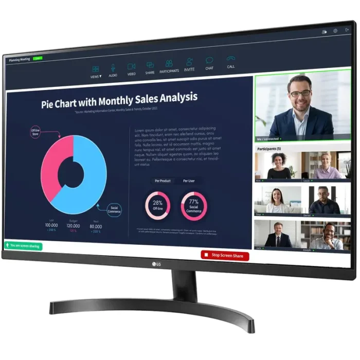 LG 32QN600 32 Inch 2560x1440 Pixels QHD 2K 3 Side Borderless Monitor