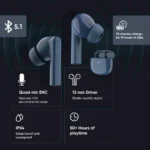 Mivi DuoPods A550 TWS Earbuds With Quad Mic ENC 50+ Hrs Playtime (Black) 2 Mivi DuoPods A550 TWS Earbuds With Quad Mic ENC 50+ Hrs Playtime (Black)
