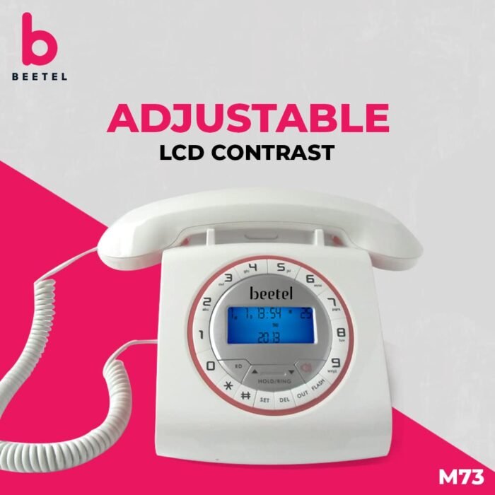 Beetel M73 Stylish Retro Design Corded Landline Phone with Answering Machine
