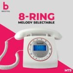 Beetel M73 Stylish Retro Design Corded Landline Phone with Answering Machine