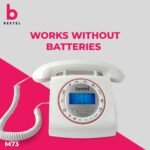Beetel M73 Stylish Retro Design Corded Landline Phone with Answering Machine