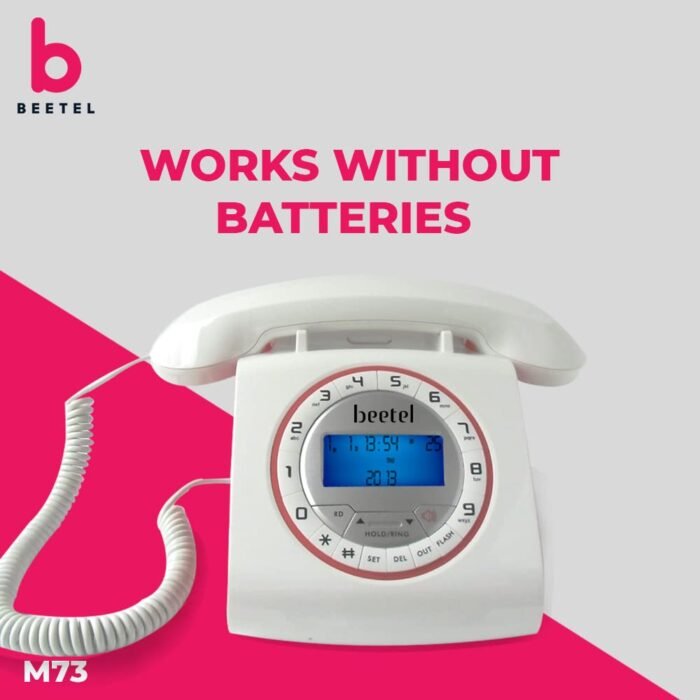 Beetel M73 Stylish Retro Design Corded Landline Phone with Answering Machine