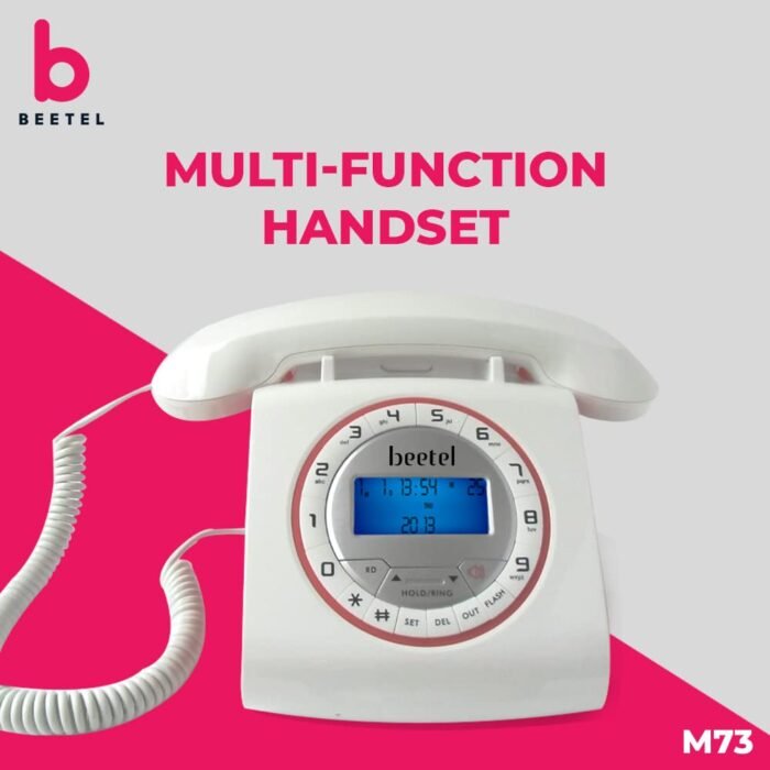 Beetel M73 Stylish Retro Design Corded Landline Phone with Answering Machine