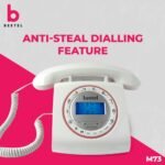 Beetel M73 Stylish Retro Design Corded Landline Phone with Answering Machine