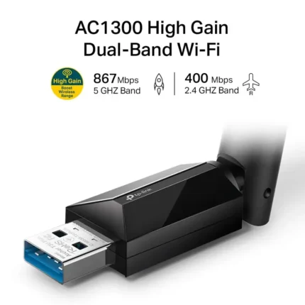 TP-Link Archer T3U Plus 1300 MBPS High Gain Wireless Dual Band USB Adapter
