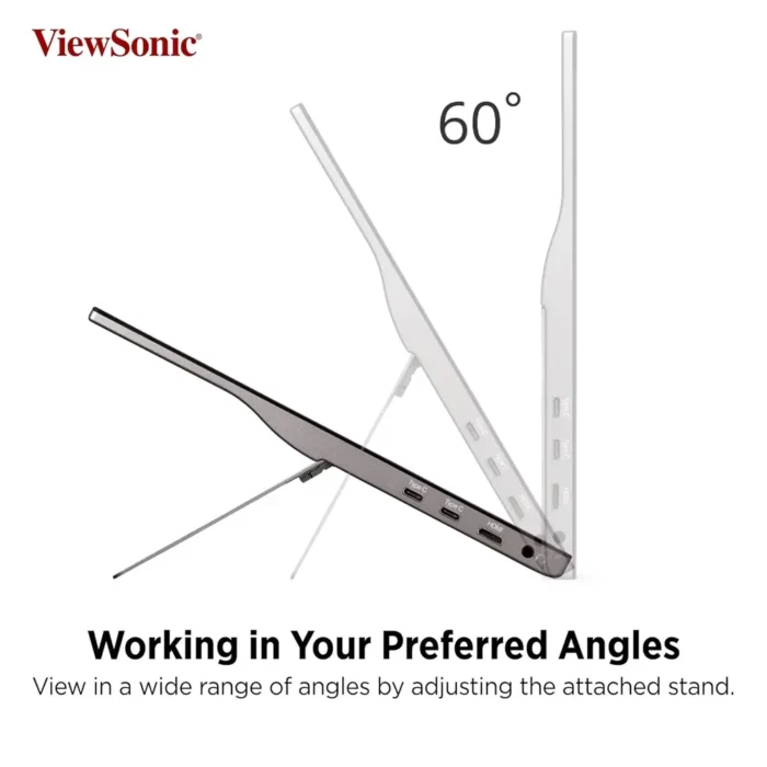 ViewSonic TD1655 16 Inch FHD 60Hz IPS Panel 2-Type-C Portable Touch Monitor