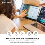 ViewSonic TD1655 16 Inch FHD 60Hz IPS Panel 2-Type-C Portable Touch Monitor