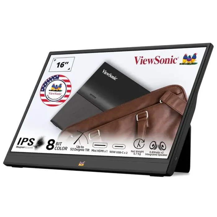 ViewSonic VA1655 16 Inch Full HD IPS Panel 60Hz USB-C Portable Monitor