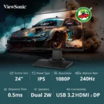 ViewSonic XG2431 24 Inch Full HD IPS Panel HDR 400 240Hz Gaming Monitor 2 ViewSonic XG2431 24 Inch Full HD IPS Panel HDR 400 240Hz Gaming Monitor