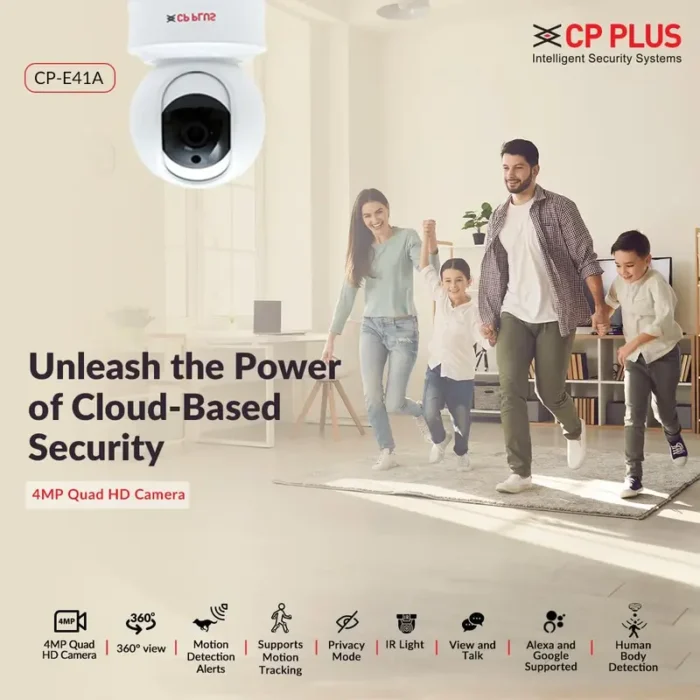 CP PLUS CP-E41A 2K 4MP Quad HD Wi-Fi Indoor with 360 View & Privacy Mode Security Camera CP PLUS CP-E41A 2K 4MP Quad HD Wi-Fi Indoor with 360 View & Privacy Mode Security Camera