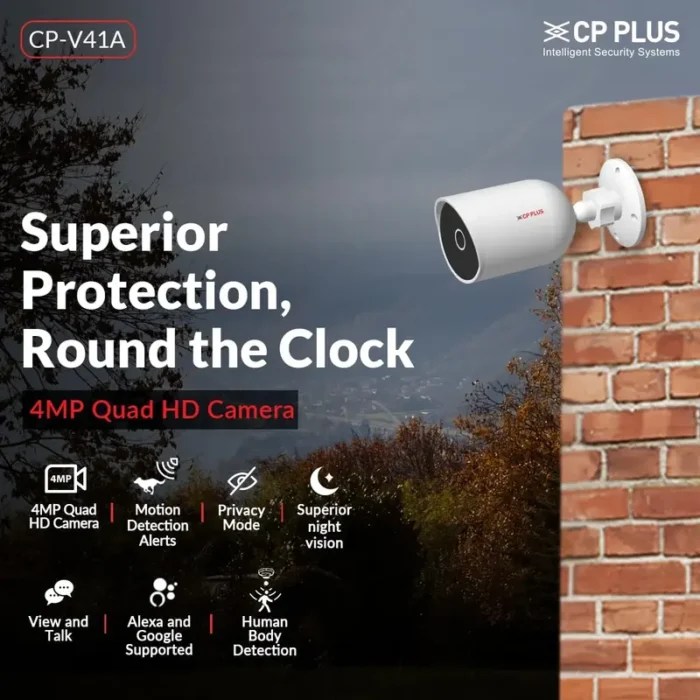 CP PLUS CP-V41A 2K 4MP Quad HD Wi-Fi Outdoor with Motion Detection Alerts Security Camera