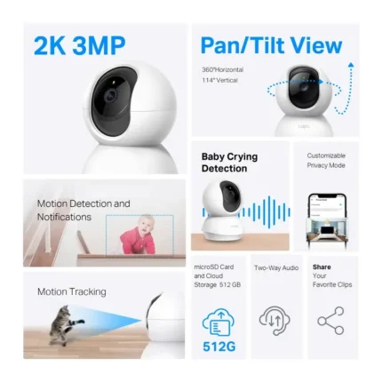 TP-Link Tapo C210 1296p 3MP PanTilt Home Wi-Fi Smart Security Camera