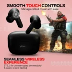 pTron Bassbuds Duo Bluetooth 5.1 Touch Control TWS Earbuds with HD Mic (Black) 4 pTron Bassbuds Duo Bluetooth 5.1 Touch Control TWS Earbuds with HD Mic