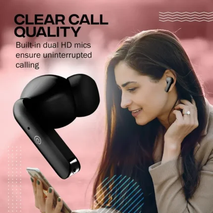 pTron Bassbuds Duo Bluetooth 5.1 Touch Control TWS Earbuds with HD Mic
