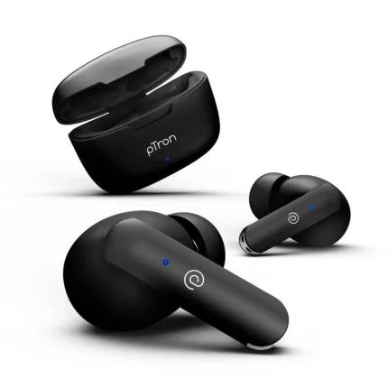pTron Bassbuds Duo Bluetooth 5.1 Touch Control TWS Earbuds with HD Mic