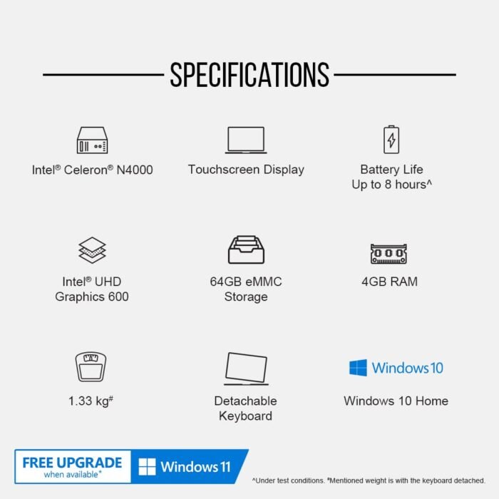 AVITA Cosmos Celeron Dual Core 11.6 inch (4GB64GB EMMC StorageWin 10) 2 in 1 Laptop