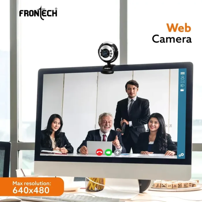 FRONTECH FT-2251 HD Webcam with Built-in Mic & LED Lights FRONTECH FT-2251 HD Webcam with Built-in Mic & LED Lights