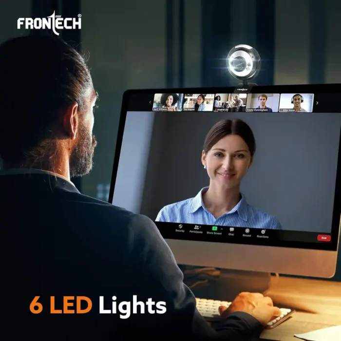 FRONTECH FT-2251 HD Webcam with Built-in Mic & LED Lights FRONTECH FT-2251 HD Webcam with Built-in Mic & LED Lights