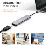 NOVOO 6 in 1 USB Type C Hub with 4K HDMI, 60W USB C PD Charging Port, 2 USB 3.0 Ports, SD/TF Card Reader 4 NOVOO 6 in 1 USB Type C Hub with 4K HDMI, 60W USB C PD Charging Port, 2 USB 3.0 Ports, SDTF Card Reader