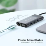 NOVOO 9 in 1 Pro USB C Multiport 4K HDMI VGA Ethernet 1000Mbps, 100W PD Charging, 3 USB3.0, SD/TF Slots, Thunderbolt 3 Laptop Dock 4 NOVOO 9 in 1 Pro USB C Multiport 4K HDMI VGA Ethernet 1000Mbps, 100W PD Charging, 3 USB3.0, SDTF Slots, Thunderbolt 3 Laptop Dock