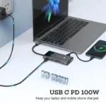 NOVOO 9 in 1 Pro USB C Multiport 4K HDMI VGA Ethernet 1000Mbps, 100W PD Charging, 3 USB3.0, SD/TF Slots, Thunderbolt 3 Laptop Dock 3 NOVOO 9 in 1 Pro USB C Multiport 4K HDMI VGA Ethernet 1000Mbps, 100W PD Charging, 3 USB3.0, SDTF Slots, Thunderbolt 3 Laptop Dock