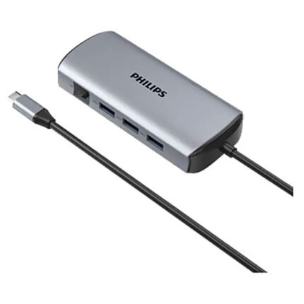 PHILIPS 7 in 1 USB Type C to HDMI 4K 30Hz + 3 x USB A + PD (max 60W) + Micro SD Card Slot + SD Card Slot Dock Adapter