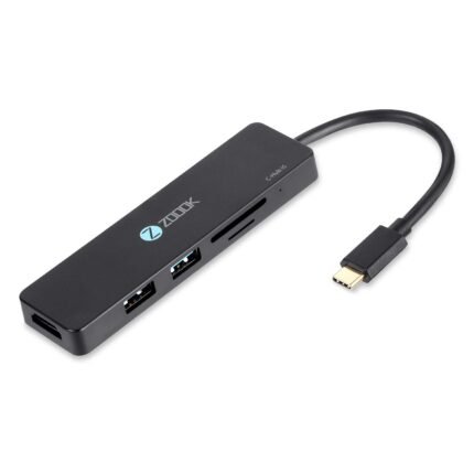 Zoook 5 in 1 Type C HUB5 Ports2 x USB+HDMI + SD & Micro SD Card + Type C High Speed USB HUB