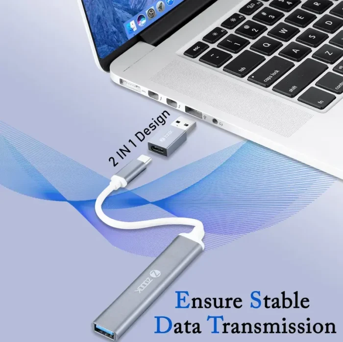 Zoook Type C to USB 3.0 HUB4 Port1 USB 3.0 Port3 USB 2.0 PortFree USB ConvertoriU43 USB HUB