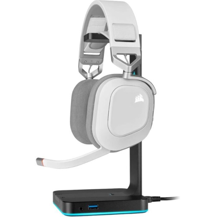 CORSAIR HS80 RGB Wireless Premium Gaming Headset with Spatial Audio - Works with Mac, PC, PS5, PS4 CORSAIR HS80 RGB Wireless Premium Gaming Headset with Spatial Audio - Works with Mac, PC, PS5, PS4
