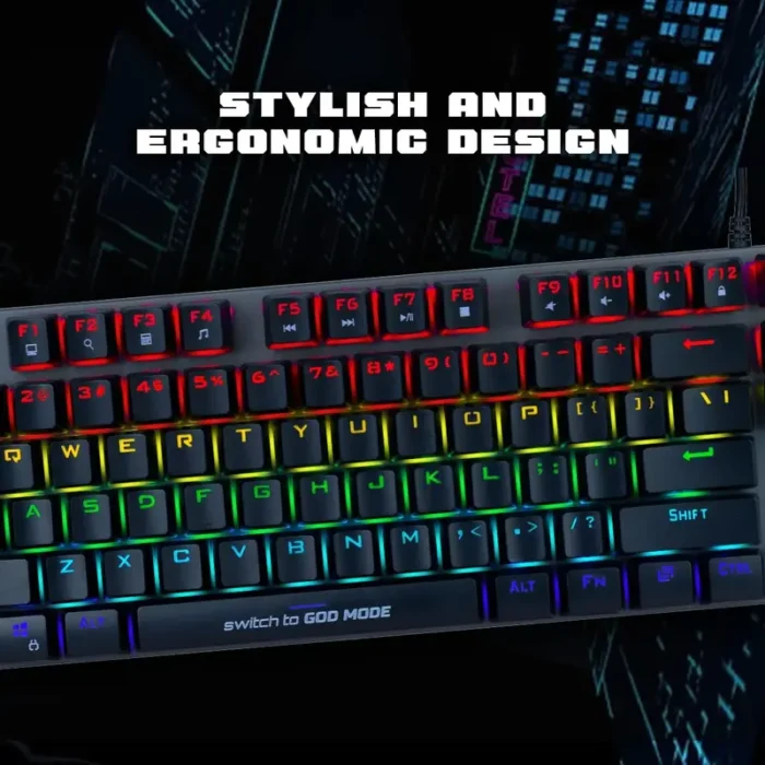 Cosmic Byte CB-GK-25 Pandora TKL Wired Mechanical Keyboard With Blue Switches and Rainbow LED