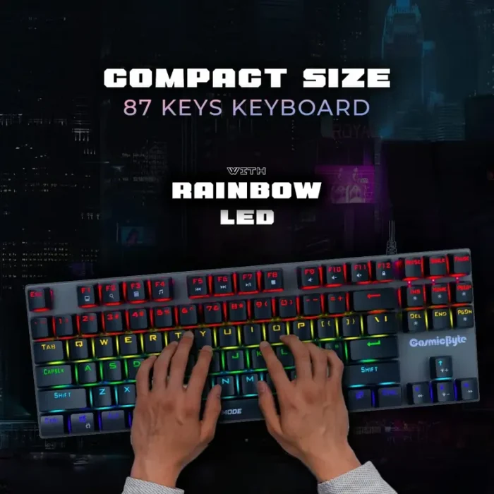 Cosmic Byte CB-GK-25 Pandora TKL Wired Mechanical Keyboard With Blue Switches and Rainbow LED