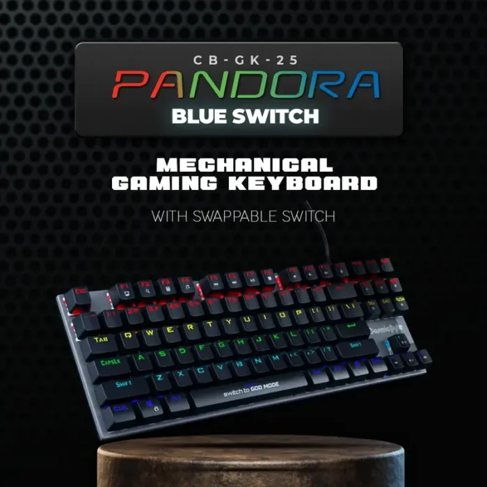 Cosmic Byte CB-GK-25 Pandora TKL Wired Mechanical Keyboard With Blue Switches and Rainbow LED