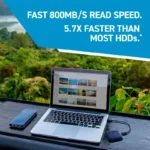 Crucial X6 1TB Up to 800MBs USB 3.2 USB C Portable SSD CT1000X6SSD9