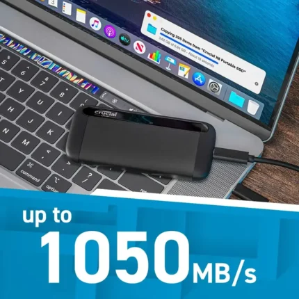 Crucial X8 2TB Portable SSD Up to 1050MBs USB 3.2, USB-C, USB-A, External SSD