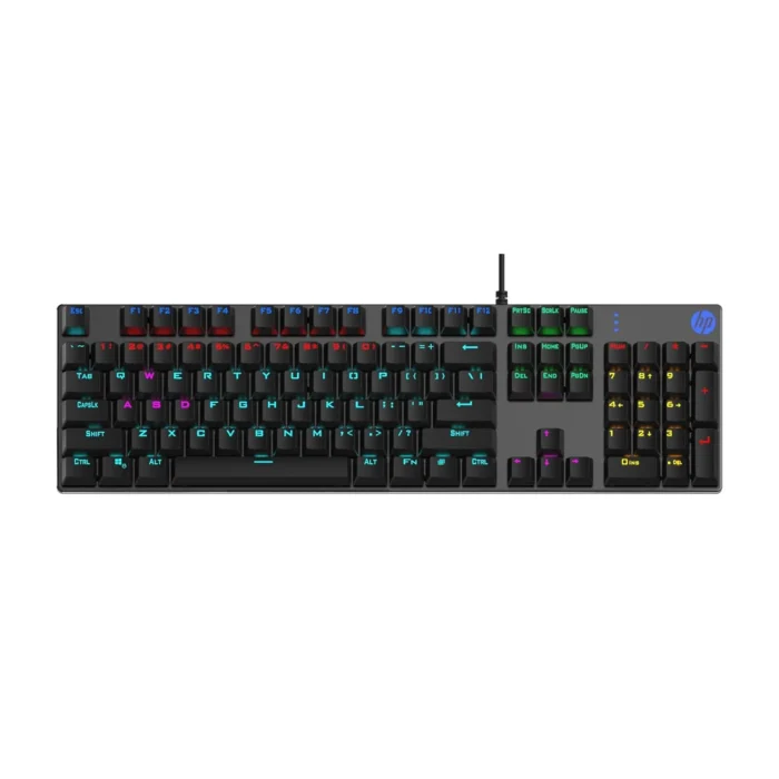 HP GK400F Mechanical, Dust & Spill Resistant, RGB Backlit Keys, Metal Panel, Full-Sized Gaming Keyboard HP GK400F Mechanical, Dust & Spill Resistant, RGB Backlit Keys, Metal Panel, Full-Sized Gaming Keyboard