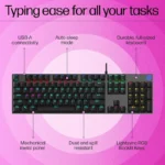 Sealed - HP GK400F Mechanical, Dust & Spill Resistant, RGB Backlit Keys, Metal Panel, Full-Sized Gaming Keyboard 2 HP GK400F Mechanical, Dust & Spill Resistant, RGB Backlit Keys, Metal Panel, Full-Sized Gaming Keyboard