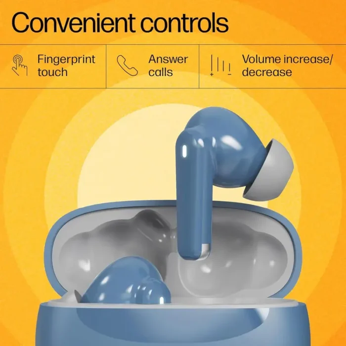 HP H150 Digital ANC, 28 Hours Playtime, Fingerprint Touch, IPX3 Water-Resistant Bluetooth Earbuds