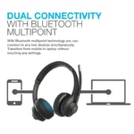 JLab Go Work Wireless On Ear Headsets with Microphone 45+ Playtime PC Bluetooth Headphone