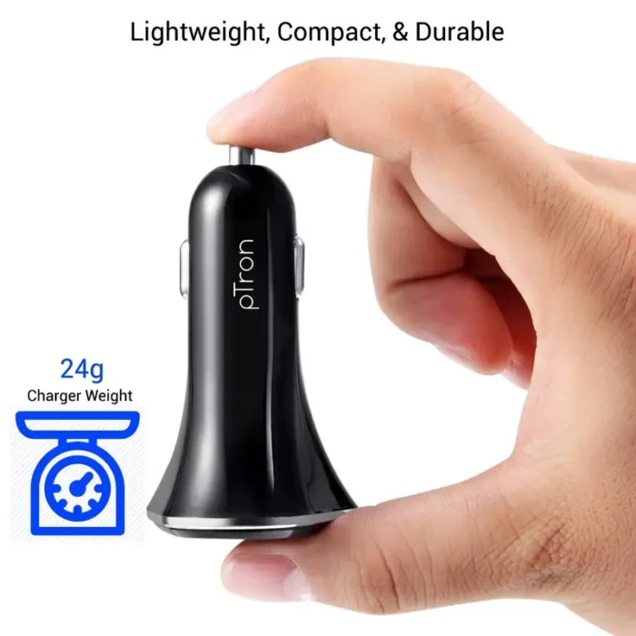 PTron Bullet 3.1A Fast Charging, 3 USB Port, Fire Resistant, Lightweight, & Compact Car Charger PTron Bullet 3.1A Fast Charging, 3 USB Port, Fire Resistant, Lightweight, & Compact Car Charger
