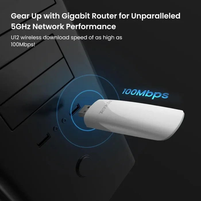 Tenda U12 AC1300 Dual-Band USB 3.0 Wireless Wi-Fi Adapter Tenda U12 AC1300 Dual-Band USB 3.0 Wireless Wi-Fi Adapter