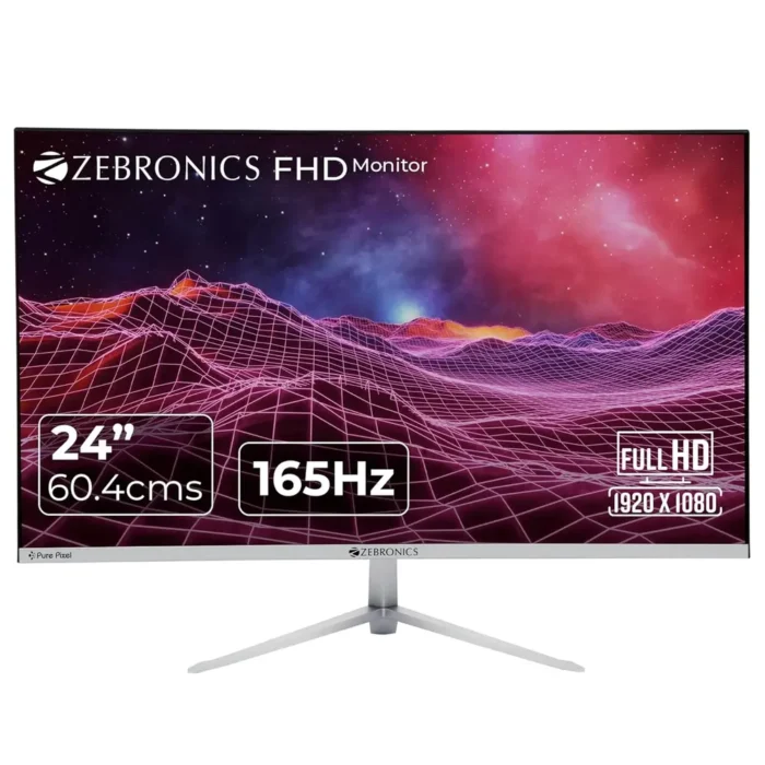 ZEBRONICS A24FHD Full HD 24 inch, 165Hz, 300 Nits, Built-in Speakers, VA Panel, Wall Mountable Gaming Monitor ZEBRONICS A24FHD Full HD 24 inch, 165Hz, 300 Nits, Built-in Speakers, VA Panel, Wall Mountable Gaming Monitor