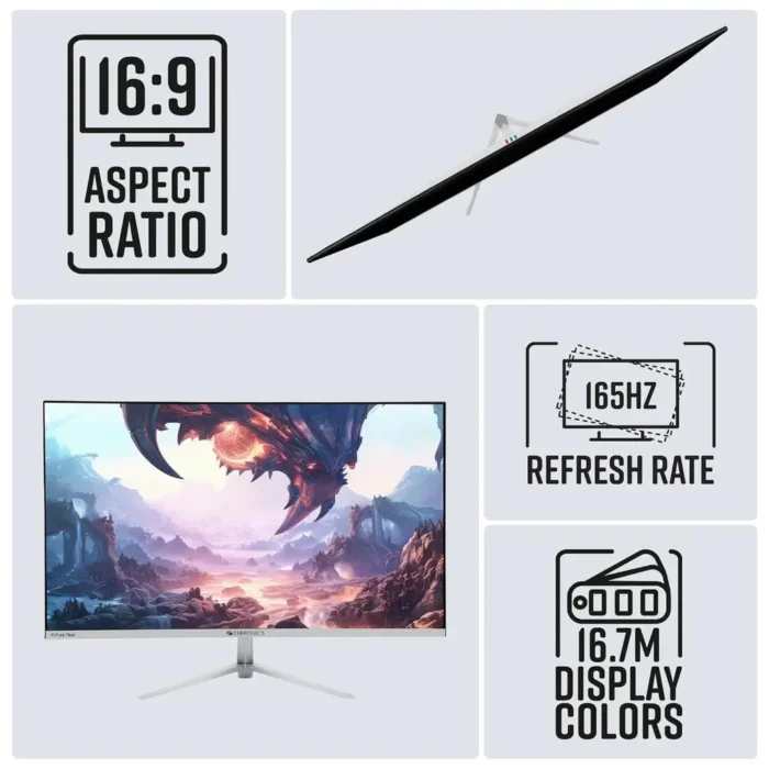 ZEBRONICS A27FHD Full HD 27 inch 165Hz, 300 Nits, Built-in Speakers, VA Panel Wall Mountable Gaming Monitor ZEBRONICS A27FHD Full HD 27 inch 165Hz, 300 Nits, Built-in Speakers, VA Panel Wall Mountable Gaming Monitor