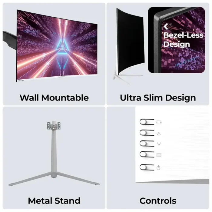 ZEBRONICS AC32FHD LED 32 inch 165Hz, 300 Nits, Built-in Speakers, 1800R Curved Gaming Monitor