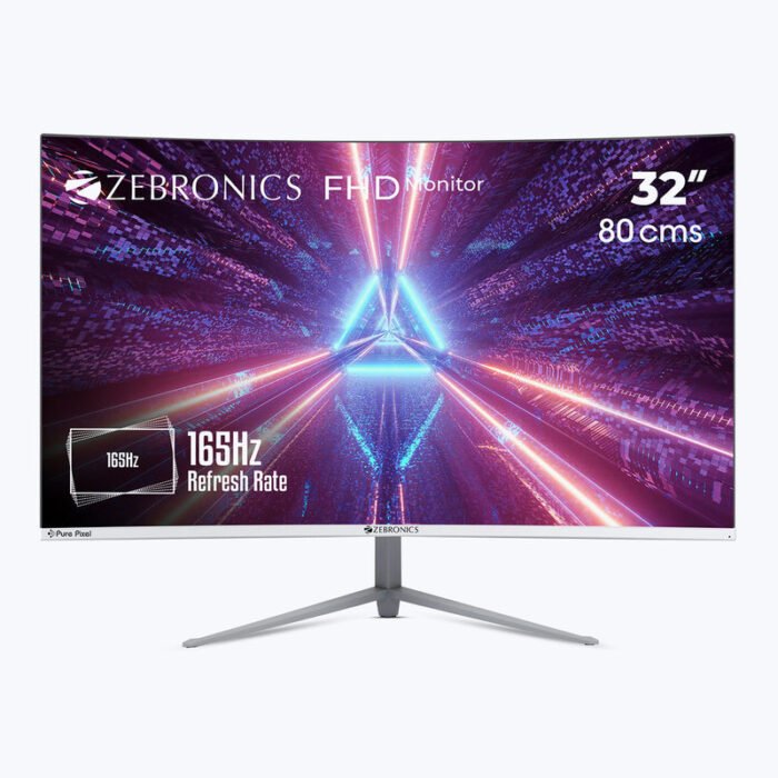 ZEBRONICS AC32FHD LED 32 inch 165Hz, 300 Nits, VA Panel, 1800R Curved Gaming Monitor