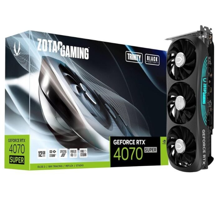 ZOTAC Gaming GeForce RTX 4070 Super Trinity Black GDDR6X 12GB Gaming Graphics Card
