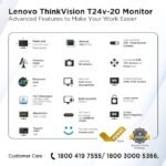 Lenovo ThinkVision T24V-20 24 Inch Full HD IPS Panel TUV Certified Eye Comfort, Built in Speaker & Camera VoIP Monitor 5 Lenovo ThinkVision T24V-20 24 Inch Full HD IPS Panel TUV Certified Eye Comfort, Built in Speaker & Camera VoIP Monitor