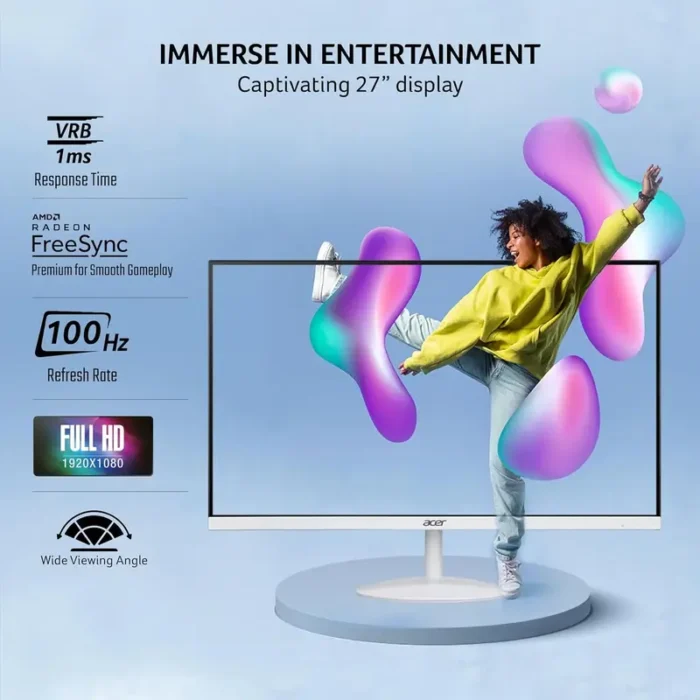 Acer SA272E 27 Inch Full HD IPS Panel with Blue Light Shield Inbuilt Speakers 100 Hz Ultra Slim Monitor